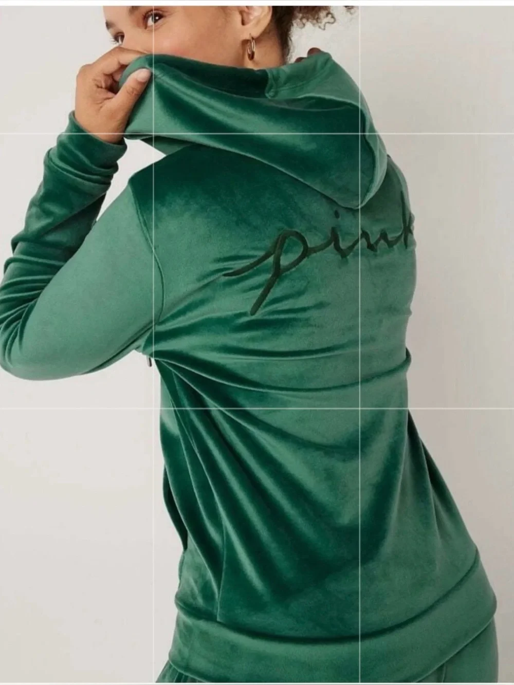 PINK Victoria's Secret Emerald Green Lounge Pants SZ S and XS Hoodie Set